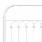 vidaXL Cadre de lit métal sans matelas et pied de lit blanc 137x190 cm