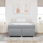 vidaXL Cadre de lit avec matelas Gris clair 140 x 200 cm tissu
