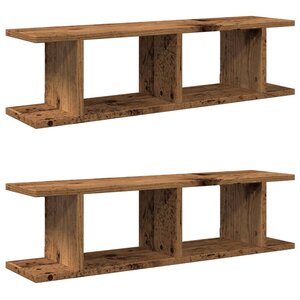 vidaXL Étagères murales 2 Pièces vieux bois 90x18x20 cm bois d'ingénierie