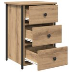 vidaXL Cabinet de Chevet avec tiroir chêne artisanal 40 x 36 x 60 cm