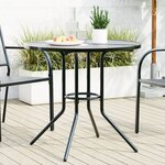 vidaXL Table de patio ronde anthracite acier enduit de poudre