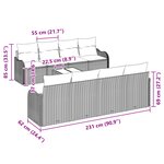 Ensemble de 9 pièces de Canapés de Jardin avec Coussins Noir en Rattan Poly