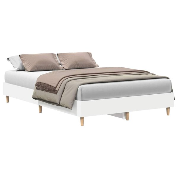 vidaXL Cadre de lit sans matelas blanc 120x200 cm bois ingénierie