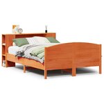 vidaXL Lit bibliothèque sans matelas cire marron 120x190cm pin massif
