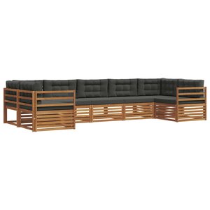 vidaXL Ensemble de canapés d'extérieur 7 Pièces Naturel et Anthracite