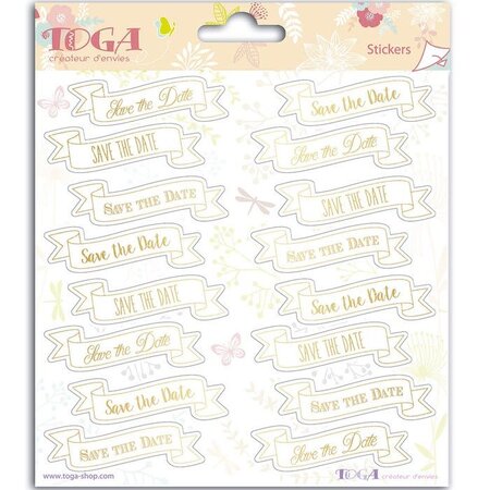 Stickers mariage save the date - 15 x 15 cm