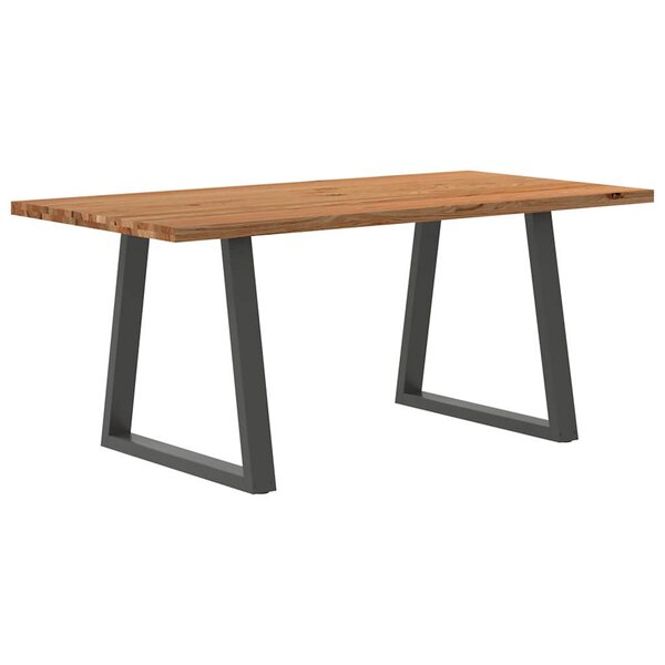 vidaXL Table à manger marron clair bois de chêne massif rectangulaire