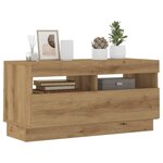 vidaXL Meuble TV avec lumières LED chêne artisanal bois d'ingénierie