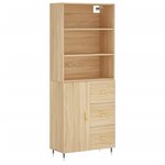 vidaXL Buffet haut Chêne sonoma 69 5x34x180 cm Bois d'ingénierie