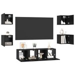 vidaXL Ensemble meuble TV 6 Pièces Chêne noir Bois d'ingénierie