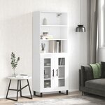 vidaXL Buffet haut Blanc 69 5x34x180 cm Bois d'ingénierie