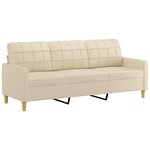 vidaXL Ensemble de canapés 2 Pièces avec coussins Crème Tissu
