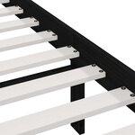vidaXL Cadre de lit Noir 75x190 cm Petit simple Bois massif