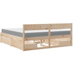 vidaXL Lit avec tiroirs et matelas 180x200 cm bois massif de pin