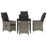 vidaXL Ensemble de salle à manger pour jardin 5 Pièces Gris Poly rotin