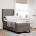 vidaXL Lit à ressorts avec matelas Taupe 80 x 200 cm tissu