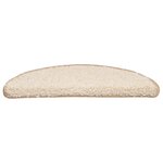 vidaXL Tapis d'escalier 30 pièces 56 x 17 x 3 cm Crème Demi-rond