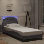 vidaXL Cadre de lit avec LED sans matelas gris 90x200 cm