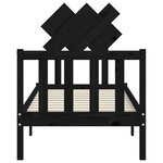vidaXL Cadre de lit sans matelas noir bois de pin massif