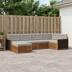 vidaXL Ensemble de canapés d'extérieur 6 Pièces Naturel et gris clair