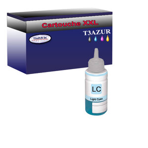 Bouteille d'encre compatible pour Epson T6735 (C13T67354A) Light Cyan  - T3AZUR