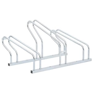 vidaXL Support de vélo au sol autoportant pour 3 vélos acier galvanisé
