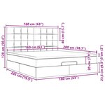 VidaXL Cadre de lit ottoman avec matelas bleu foncé 160x200 cm velours