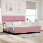 vidaXL Lit à ressorts avec tête de lit Rose 200 x 200 cm Velours