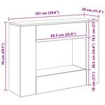 vidaXL 101 x 29 x 74 cm