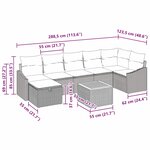 vidaXL Canapé de jardin 8 pièces avec coussins gris en poly rattan