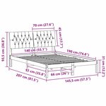 vidaXL Cadre de lit Gris clair 140 x 190 cm Pin massif