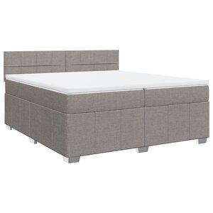 vidaXL Sommier à lattes de lit avec matelas Taupe 200x200 cm Tissu