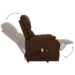 vidaXL Fauteuil de massage Marron foncé Tissu