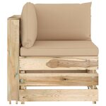 Vidaxl salon de jardin 6 pièces avec coussins bois imprégné de vert