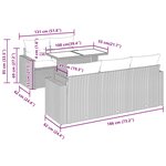 vidaXL Salon de jardin avec coussins 7 Pièces gris clair résine tressée