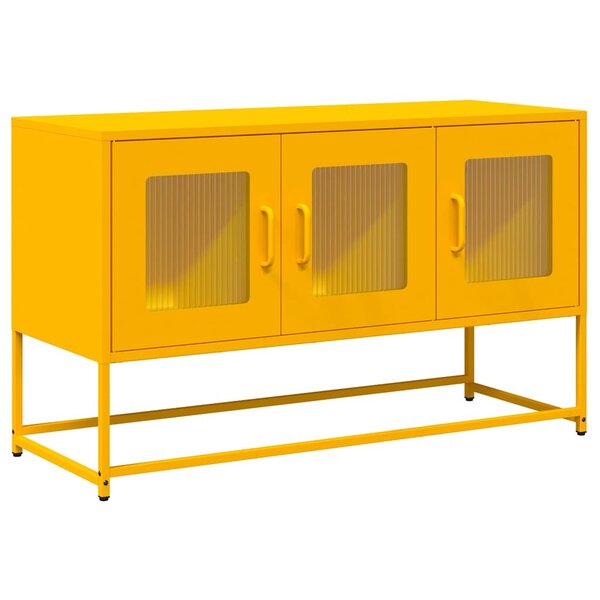 vidaXL Meuble TV jaune moutarde 100 5x39x60 5 cm acier laminé à froid