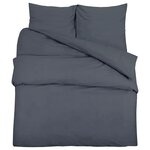 vidaXL Ensemble de housse de couette Anthracite 240x220 cm Microfibre