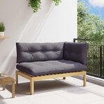 vidaXL Unité de canapé d'angle Acacia Clair et Gris Foncé