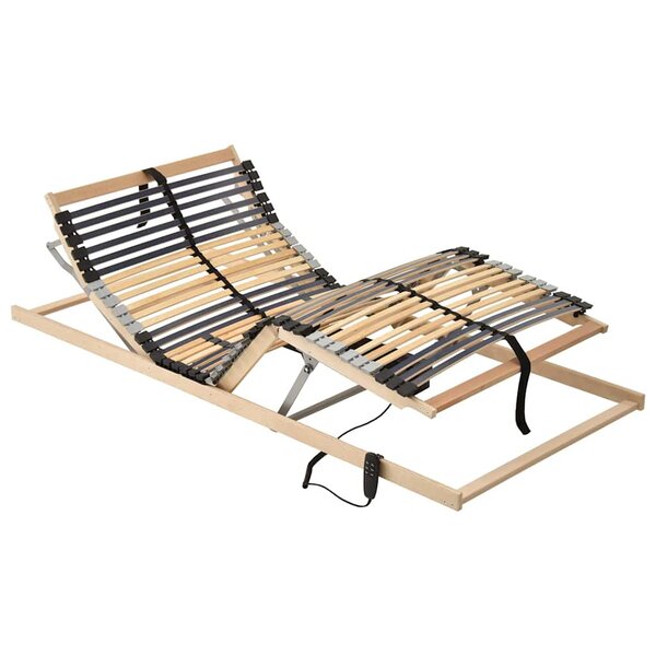 vidaXL Sommier à lattes Marron 90 x 190 cm Bois de hêtre massif