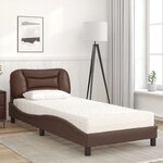 vidaXL Lit avec matelas Hvar marron 90x200 cm similicuir