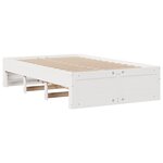 vidaXL Lit bibliothèque sans matelas blanc 135x190 cm bois pin massif