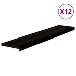 vidaXL Marches d'escalier 12 Pièces marron foncé 120x25x2 cm chêne massif
