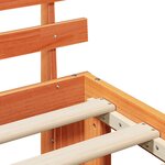 vidaXL Cadre de Lit en Bois de Pin Brun ciré Bois massif 135 x 190 cm