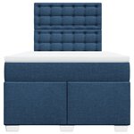vidaXL Sommier à lattes de lit avec matelas bleu 120x190 cm tissu