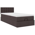 vidaXL Lit ottoman avec matelas et LED marron foncé 90x200 cm tissu
