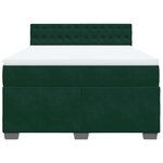 vidaXL Sommier à lattes de lit et matelas Vert foncé 140x190cm Velours