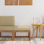 vidaXL Pouf d'Extérieur Bois d'Acacia Massif Naturel