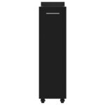 vidaXL Armoire avec roues noir 60x22x79 cm bois d'ingénierie