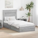 vidaXL Lit de Rangement Gris Sonoma 75 x 190 cm Bois d'ingénierie