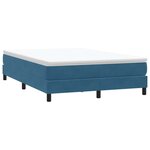 vidaXL Sommier à lattes de lit et matelas bleu foncé 140x210cm velours